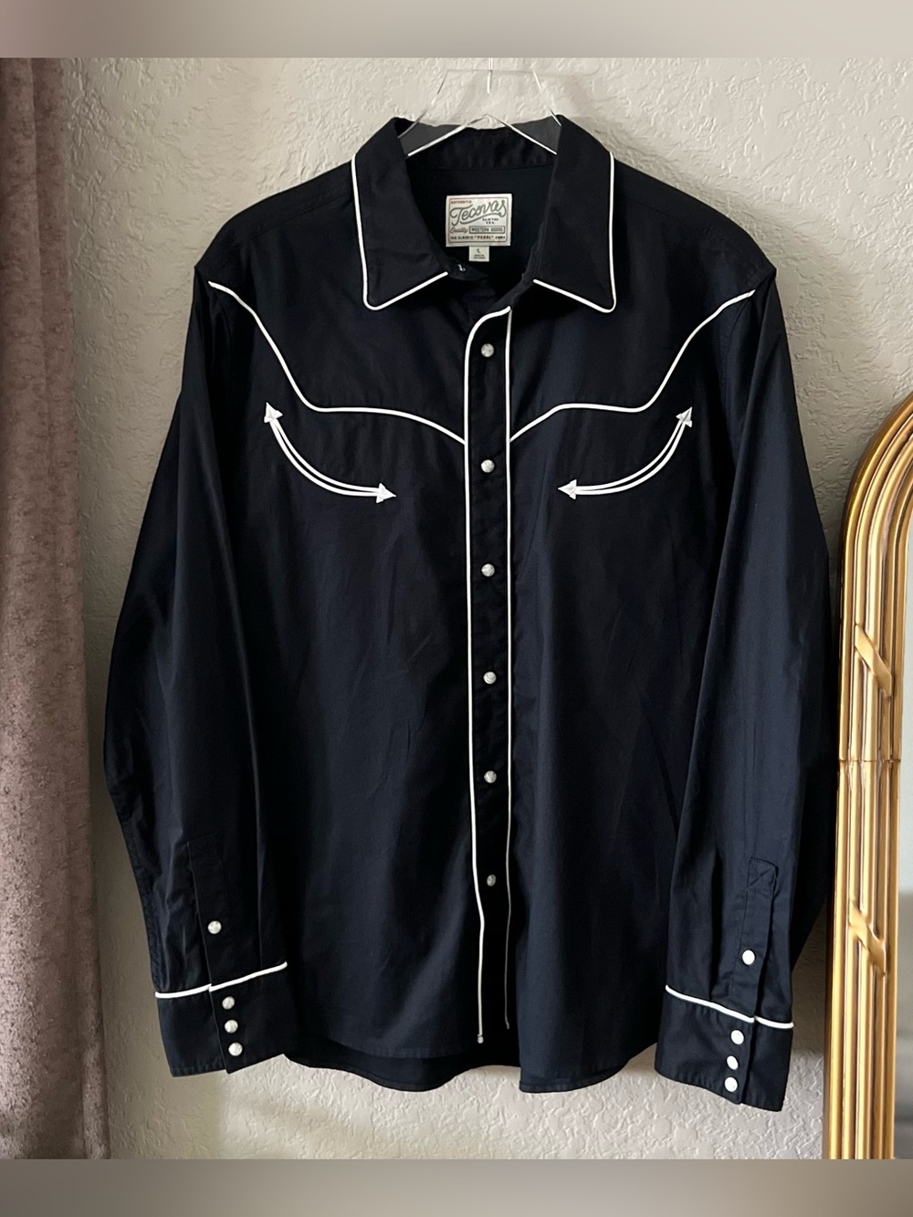 Tecovas Men's Western Pearl Snap Embroidered Long Sleeve Shirt Size Large